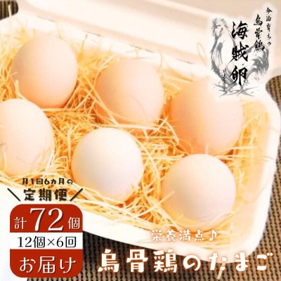 【毎月定期便】【愛媛産】海賊卵【烏骨鶏卵】12個【VE00840】全6回【配送不可地域：離島】