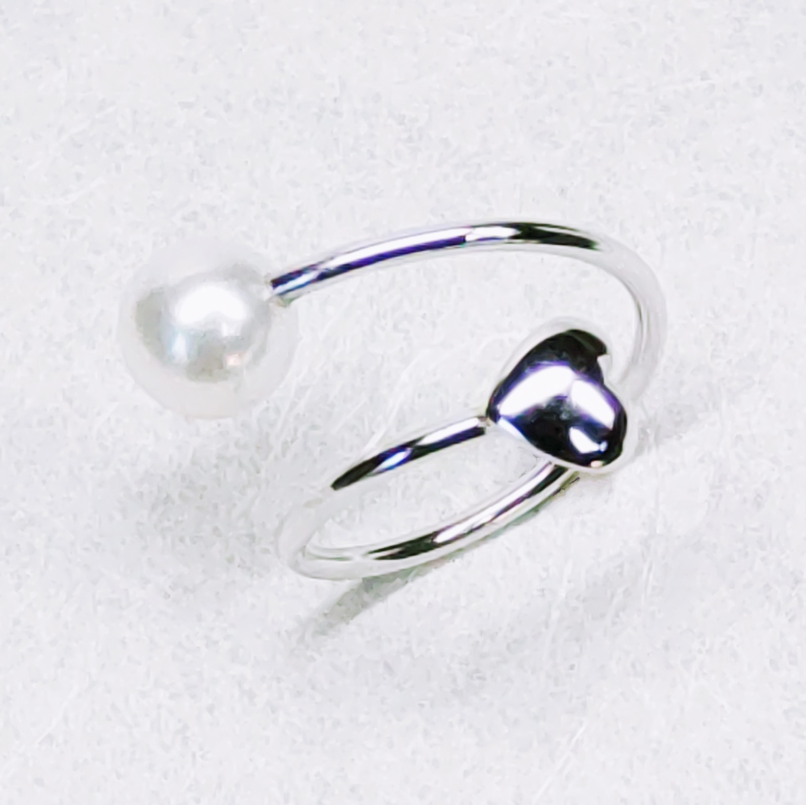 SV パール ピンキーリング ハート 6.0-6.5mm 暁工房 リング 指輪 真珠 シルバー アクセサリー アコヤ真珠 本真珠 ファッション カジュアル お祝い ギフト プレゼント 贈り物 贈答 人気 特産品 国産 愛媛 宇和島 A040-002024