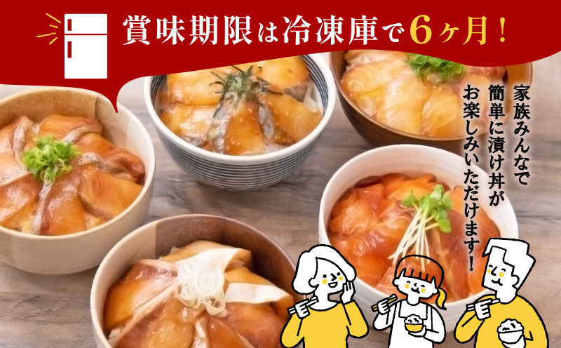 【活締め】漬け丼 6食セット 厳選 全7種 南予ビージョイ 海鮮丼 サーモン 鮭 鰤 ぶり buri 真鯛 たい タイ カンパチ シマアジ 縞鯵ヒラメ ヒラマサ D010-150005