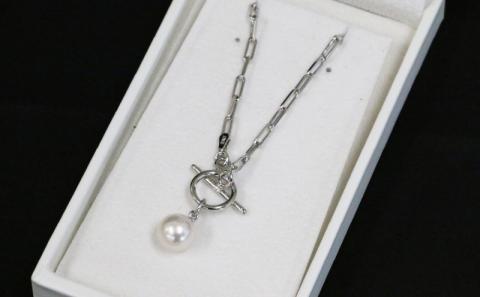マンテルチェーン パールネックレス 8.5-9.0mm Npearl シルバー アクセサリー アコヤ真珠 パール ネックレス ファッション 特産品 国産 真珠 愛媛 宇和島 A080-166001
