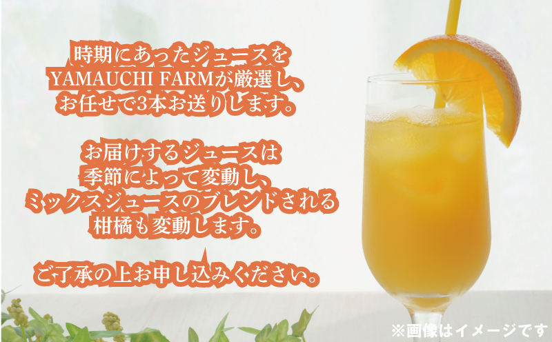 みかんジュース 飲み比べ セット おまかせ 720ml ×3本 オリジナル 柑橘ジュース YAMAUCHI FARM ミックスジュース ぽんかん 伊予柑 不知火 ブラッドオレンジ ストレート ジュース 果物 フルーツ 産地直送 数量限定 国産 愛媛 宇和島 H018-084002