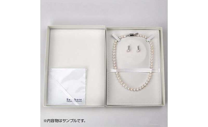 パール ネックレス ピアス セット7.5-8.0mm 宇和海真珠 真珠 A290-102006