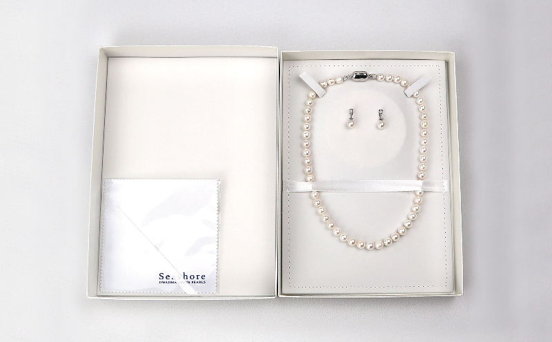 パール ネックレス イヤリング セット 7.5-8.0mm 宇和海真珠 真珠 A290-102007