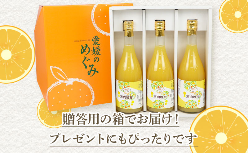 果汁100% 河内晩柑 ストレートジュース 720ml 3本 矢野青果 100％ みかん ジュース みかんジュース かわちばんかん 晩柑 果汁 飲料 飲み物 果物 くだもの フルーツ さっぱり 蜜柑 mikan ギフト 産地直送 数量限定 国産 愛媛 宇和島 H010-171015