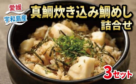 真鯛 炊き込み 鯛めし 3食 セット 辻水産 鯛 タイ マダイ 鯛飯 炊き込みご飯 お手軽 海鮮 炊き込み 米 簡単調理 魚介 人気 加工品 冷凍 産地直送 国産 愛媛 宇和島 D012-062003