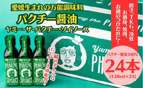 パクチー醤油 300% 24本 セット 旭合名会社 パクチー 醤油 コリアンダー ごま油 ニンニク 万能 調味料 国産 愛媛 宇和島 J071-052016