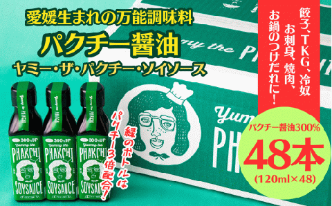 パクチー醤油 300% 48本 セット 旭合名会社 パクチー 醤油 コリアンダー ごま油 ニンニク 万能 調味料 国産 愛媛 宇和島 J145-052019