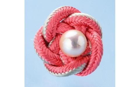 パール 組紐 ピンブローチ 梅 8.0-8.5mm 暁工房 ブローチ 真珠 アクセサリー アコヤ真珠 本真珠 ファッション フォーマル 冠婚葬祭 国産 愛媛 宇和島 A020-002003