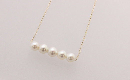 【アコヤ真珠】 パール ネックレス 5粒 4.5-5.5mm Yamashita-Pearl アクセサリー ギフト akoya A180-021006