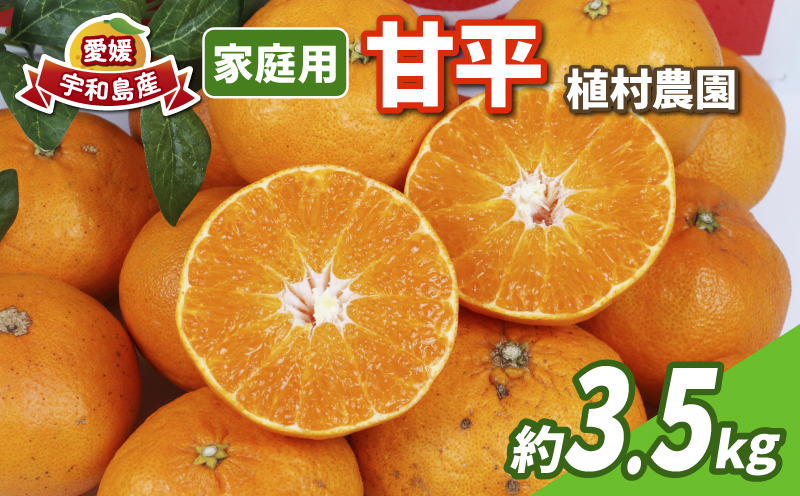 甘平 家庭用 3.5kg 植村農園 先行予約 かんぺい 高級 希少 ブランド シャキシャキ 限定 品種 甘い 果物 フルーツ 柑橘 農家直送 産地直送 数量限定 国産 愛媛 宇和島 B010-153006