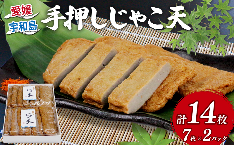 手押しじゃこ天 14枚 7枚×2パック 大山かまぼこ店 手押し じゃこ天 すり身 練り物 冷蔵 惣菜 フライ おでん 具 出汁 だし 郷土料理 酒 おつまみ 肴 魚肉加工品 特産品 愛媛 宇和島 C010-007003