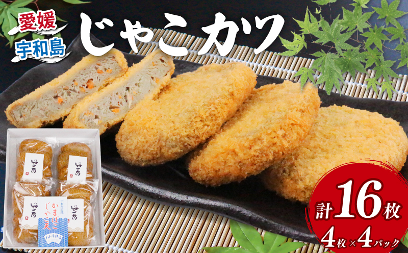 じゃこカツ 16枚 4枚×4パック 大山かまぼこ店 すり身 練り物 冷蔵 惣菜 フライ おでん 具 出汁 だし 郷土料理 酒 おつまみ 肴 魚肉加工品 特産品 愛媛 宇和島 C010-007004