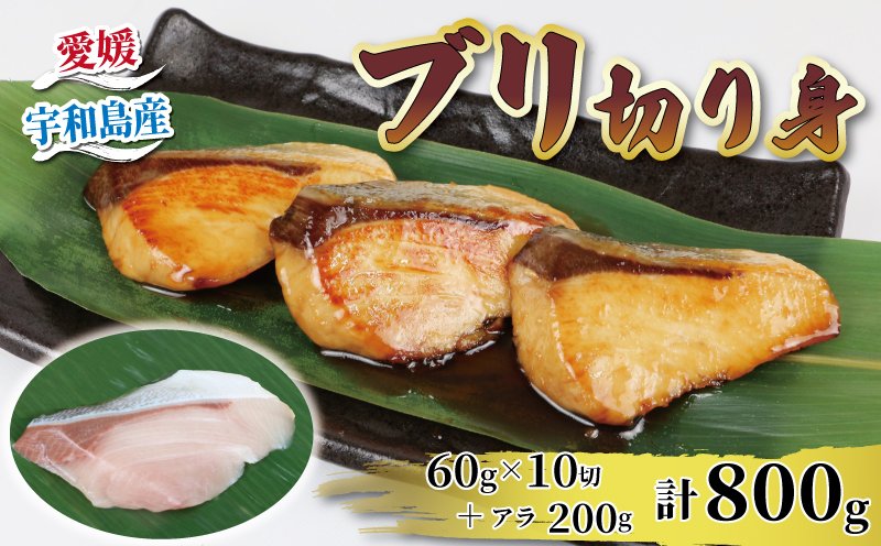 国産ブリ 鰤 ぶり 切り身 60g × 10切 アラ 200g 計 800g 河野鮮魚店 ブリ 切身 真空パック 新鮮 魚介 海鮮 海産物 鮮魚 魚 カット 済み おすすめ 簡単 調理 照焼 照り焼き ぶり大根 鰤大根 急速冷凍 冷凍 数量限定 産地直送 国産 愛媛 宇和島 D010-177007