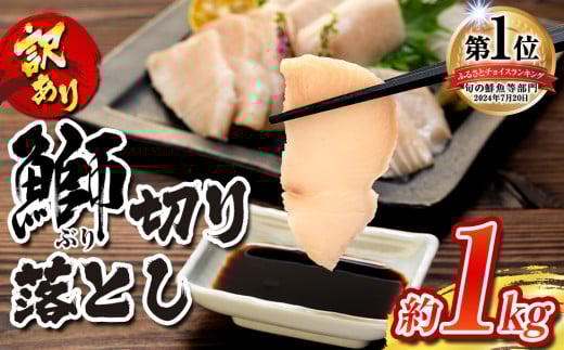 【訳あり】 ブリ 鰤 切り落とし 計約 1kg ( 250g ×4 パック ) 南予ビージョイ buri ぶり 魚 刺身 わけあり 人気 D011-150002