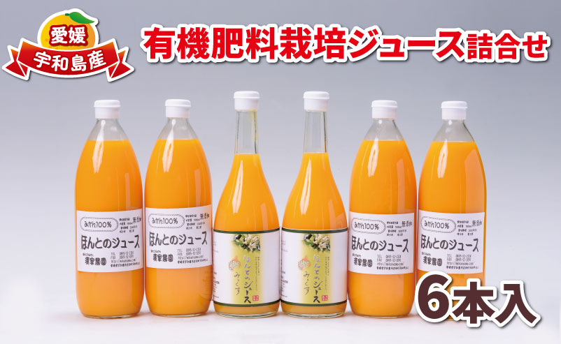 みかん ジュース 1000ml ×4本 ミックス ジュース 720ml ×2本 ほんとのみかん清家農園 有機肥料 果物 フルーツ 国産 愛媛 宇和島 H018-040004