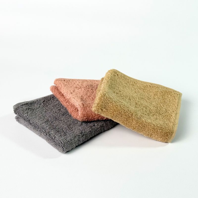 タオルハンカチ 5枚 ピンク 天然加工 今治産 今治産タオル 地域の自然を染めるタオル 河上工芸所｜C119-a