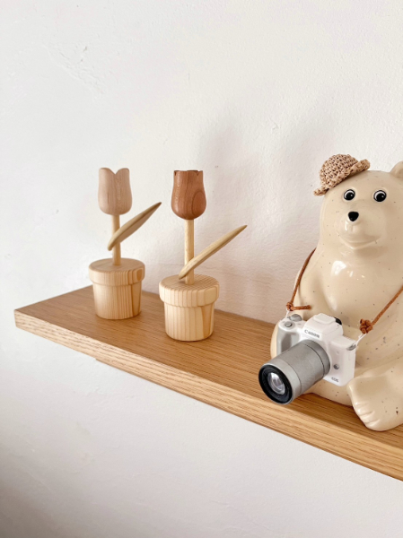 北欧 木製 インテリア チューリップ 2本セット 置物 雑貨 ナチュラル シンプル モダン  リビング キッチン プレゼント 新築祝｜D18