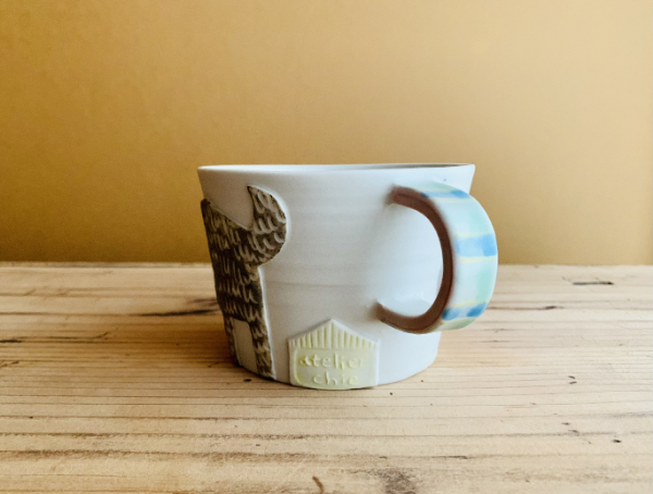 砥部焼 マグカップ 手付カップ atelier chie アトリエチエ 岡田智恵 バウ犬 愛媛 伊予市 | B159