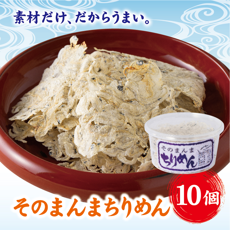 そのまんまちりめん 10個セット 国産 ちりめん せんべい カタクチイワシ カルシウムたっぷり オカベ｜B132
