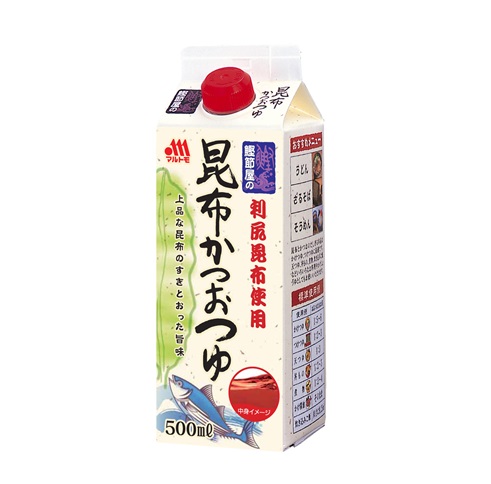 鰹節屋の昆布かつおつゆ 500ml（×15本） マルトモ つゆ めんつゆ 鰹つゆ こんぶつゆ 出汁 だし ダシ｜B394