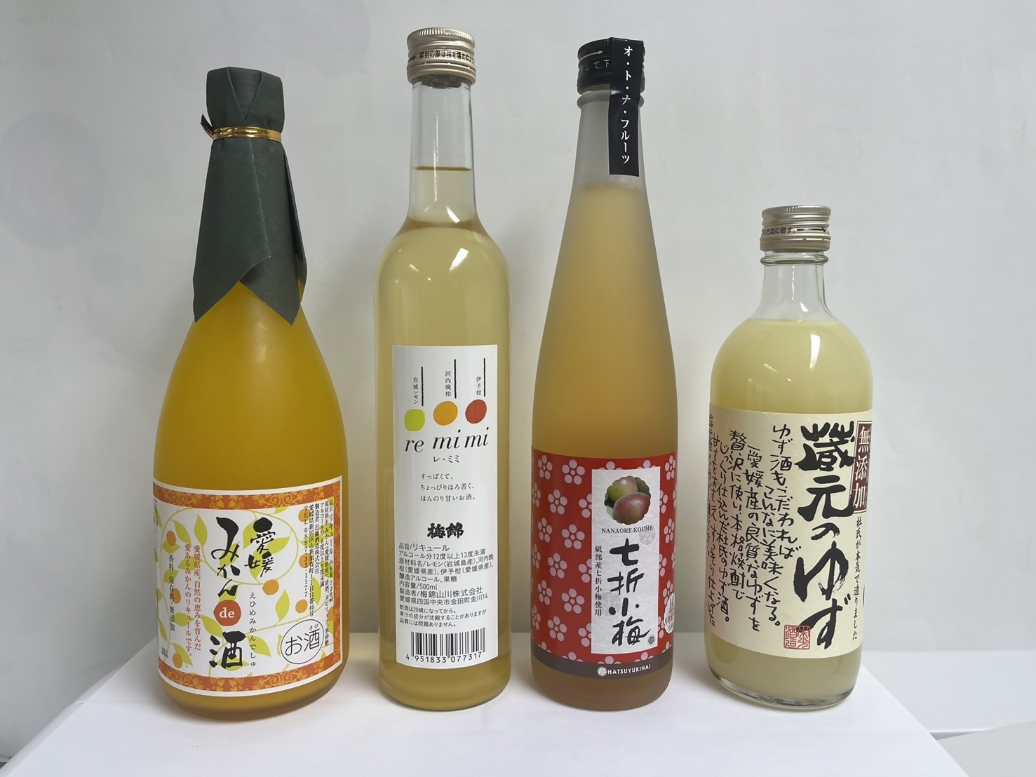 リキュール 果実系 飲み比べ 4本セット 梅酒 ゆず みかん レモン 河内晩柑 伊予柑 アルコール お酒 愛媛県｜C26: 伊予市ANAのふるさと納税