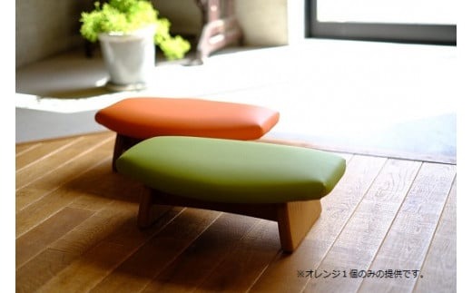 低座椅子 椅子 枕 木製 チェア フットレスト オットマン ソファ 畳 インテリア 国産材 無垢材 フェイスタオル 家具屋アカトシロ ゴイチ(R) レザー（オレンジ）｜E01