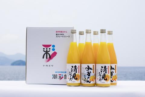 愛媛県西宇和産温州みかん・清見ジュース6本セット