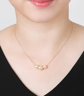 明浜産真珠ペンダント・トロア（ゴールド）