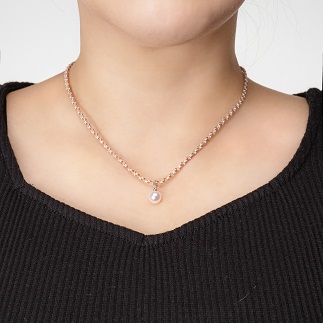 真珠とシルクのネックレス8.0mm　マルチカラー