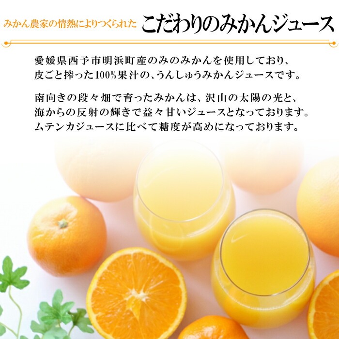 ＜明浜みかんジュース ムテンカ 720ml×12本入り E-12＞ 温州みかん ミカンジュース オレンジジュース ソフトドリンク あけはまシーサイドサンパーク 贈答用 愛媛県西予市