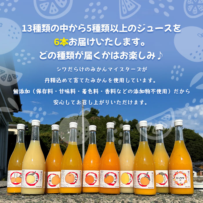 ＜一歩会 ジュエリーボックス ジュース飲み比べセット 720ml×6本入り（果汁100%ストレートジュース）＞ 愛媛 みかん ミカン 柑橘 果物 フルーツ 特産品 渡江から一歩を踏み出す会 愛媛県 西予市