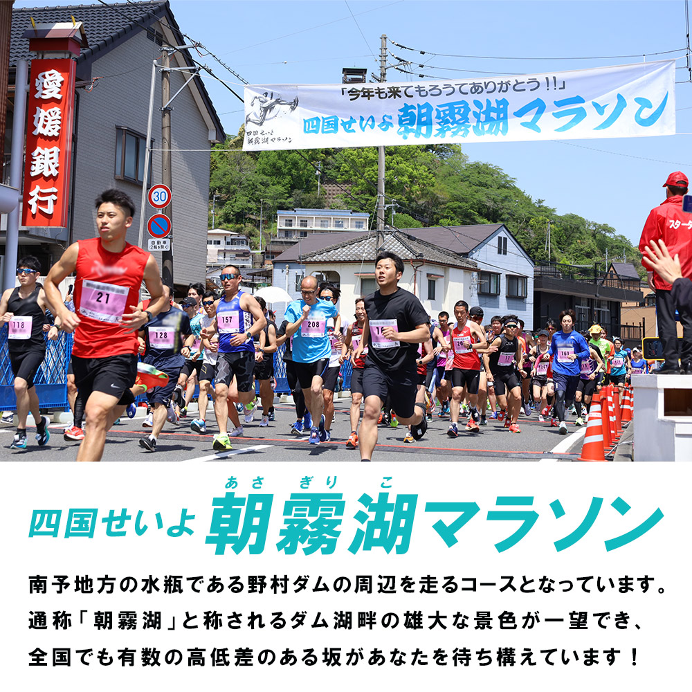 【ふるさと納税】＜四国せいよ朝霧湖マラソン＞ ロードレース ハーフマラソン ハーフ 10km 10キロ ランニング ランナー スポーツ 運動 参加 出走 体験 チケット 自然 朝霧湖 あさぎりこ マラソン まらそん マラソン大会 四国せいよ朝霧湖マラソン事務局 愛媛県 西予市