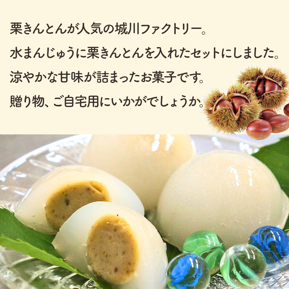 ＜栗きんとん水まんじゅう 6個＞ 水饅頭 栗菓子 マロン くり 和栗 スイーツ 和菓子 城川ファクトリー 愛媛県 西予市