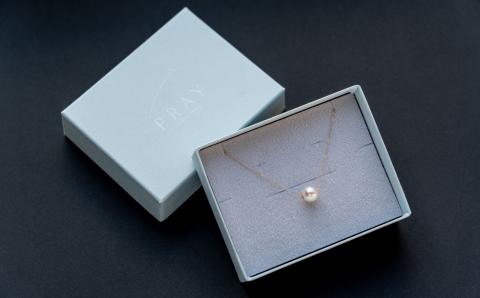 明浜産あこや真珠8.5mm　K18YGスルーネックレス