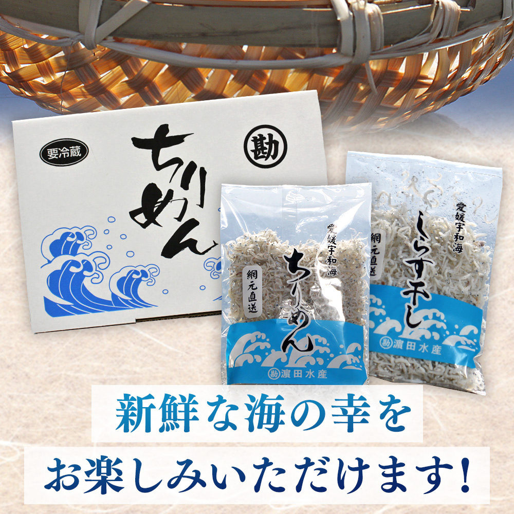＜ちりめん＆しらす干し 食べ比べセット 合計850g（ちりめん70g×5袋 しらす干し100g×5袋 ）＞ 西予市産 詰め合わせ チリメン シラス 魚介 海産物 海鮮 家庭用 贈答用 小分け 国産 特産品 産地直送 濵田水産 愛媛県 西予市
