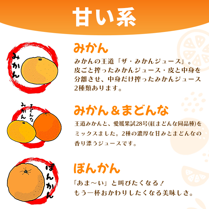 ＜一歩会 ジュエリーボックス ジュース飲み比べセット 720ml×2本入り（果汁100%ストレートジュース）＞ 愛媛 みかん ミカン 柑橘 果物 フルーツ 特産品 渡江から一歩を踏み出す会 愛媛県 西予市