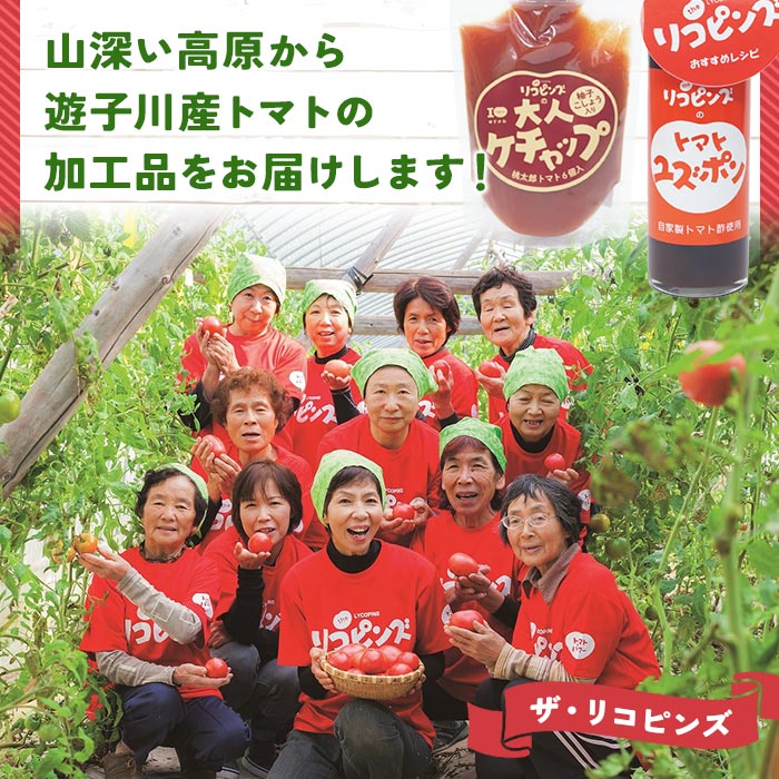＜お料理の決め手！何にでも合う トマト調味料セット（トマトユズポン・大人ケチャップ 各1個）＞ とまと 野菜 ゆず ポン酢 完熟 調味料 詰め合わせ ギフト 国産 特産品 遊子川ザ・リコピンズ 愛媛県 西予市