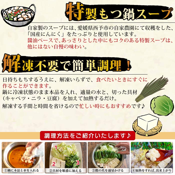 国産黒毛和牛もつ鍋セット～特製にんにく醤油味～（2人前×2セット）