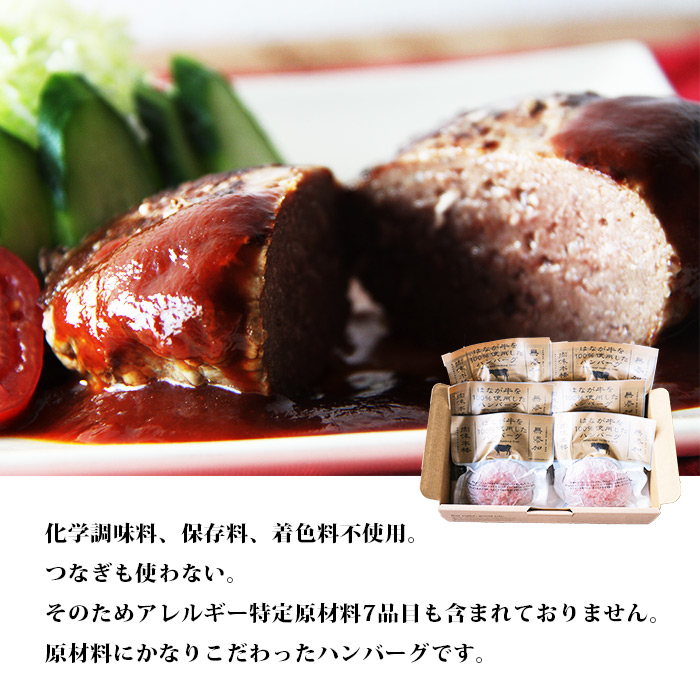 ＜熟成肉 はなが牛ハンバーグ 150g×6個 計900g＞ お肉 牛肉 ビーフ 牛100％ 肉加工品 お惣菜 洋食 おかず おつまみ お弁当 ランチ ディナー 国産 小分け 個包装 簡単調理 特産品 ゆうぼく 愛媛県 西予市
