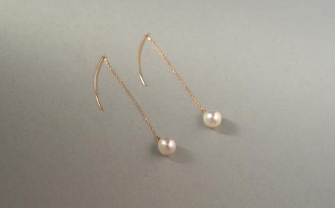 明浜産あこや真珠8.5mm　K10YGアメリカンカーブピアス