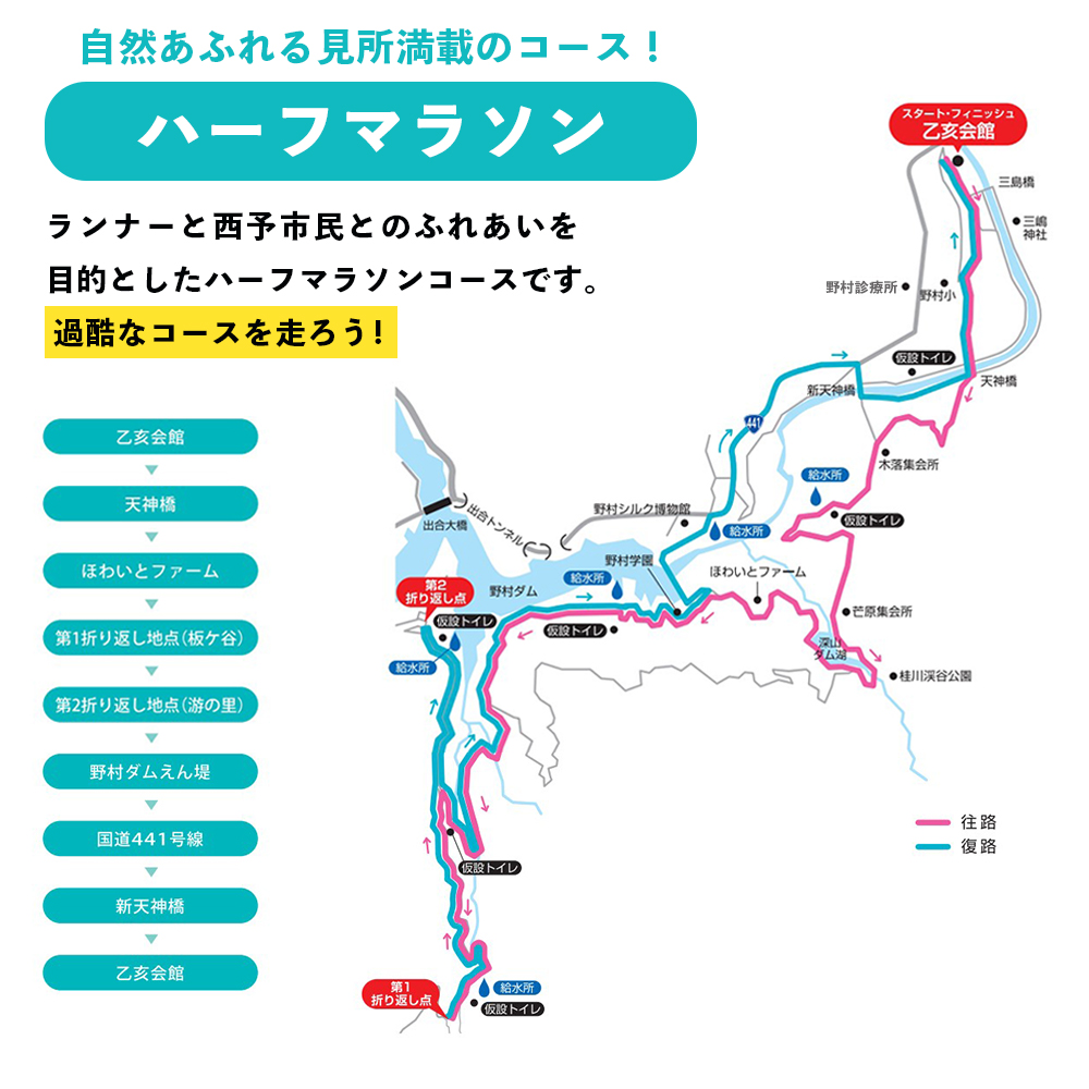 【ふるさと納税】＜四国せいよ朝霧湖マラソン＞ ロードレース ハーフマラソン ハーフ 10km 10キロ ランニング ランナー スポーツ 運動 参加 出走 体験 チケット 自然 朝霧湖 あさぎりこ マラソン まらそん マラソン大会 四国せいよ朝霧湖マラソン事務局 愛媛県 西予市