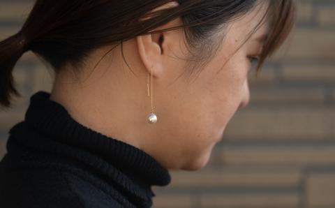 明浜産あこや真珠8.5mm　K10YGアメリカンピアス