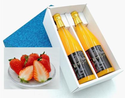 西予市宇和町産　谷口農園のいちご（紅い雫）４パックと紅マドンナジュースのセット