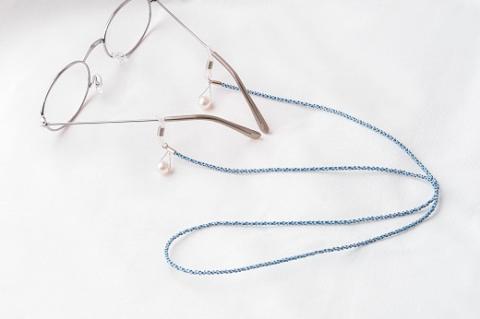 真珠とシルクのグラスコード・スイング・ブルー