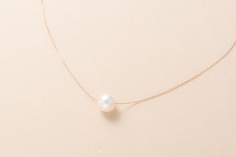 明浜産真珠ペンダント・スルーバロック（ピンクゴールド）