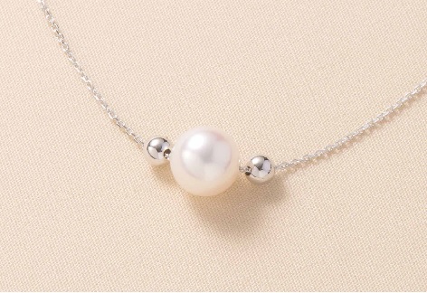 明浜産真珠ペンダント・ファボリ（ホワイトピンク）