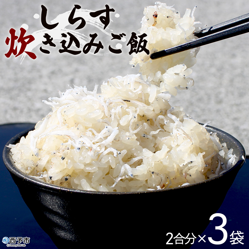＜しらす炊き込みご飯セット（2合用×3袋）＞ 二合 2～3人前 しらす シラス おじゃこ お魚 おさかな 小魚 魚介類 乾燥 海の幸 海鮮 小分け 個包装 おすそ分け 国産 産地直送 送料無料 特産品 濵田水産 愛媛県 西予市