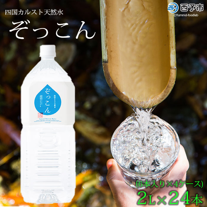四国カルスト天然水ぞっこん 2L(6本入り)×4ケース 計24本
