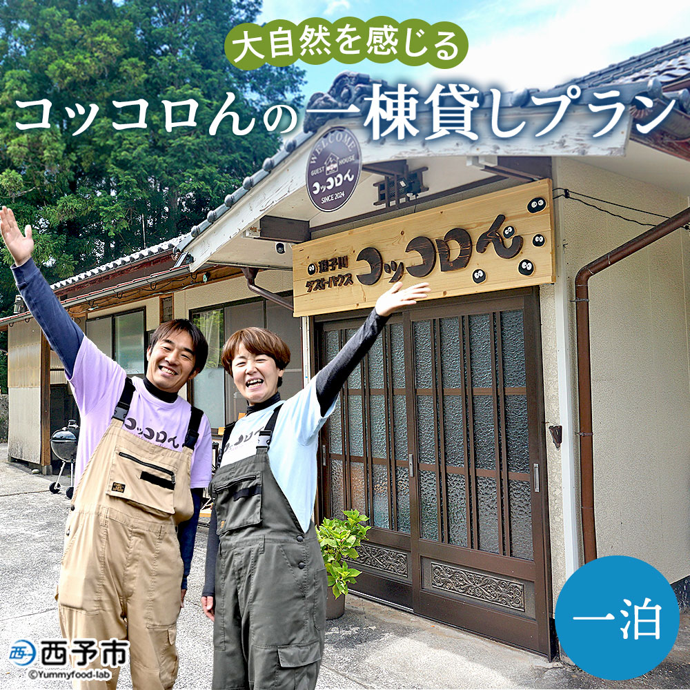 ＜大自然を感じるコッコロんの一棟貸しプラン(1泊)＞ ゲストハウス 古民家 宿 泊まり 利用券 旅 旅行 トラベル 1泊 犬同伴 愛犬 リラックス リノベーション アウトドア BBQ バーベキュー ピザ体験 愛媛県 西予市