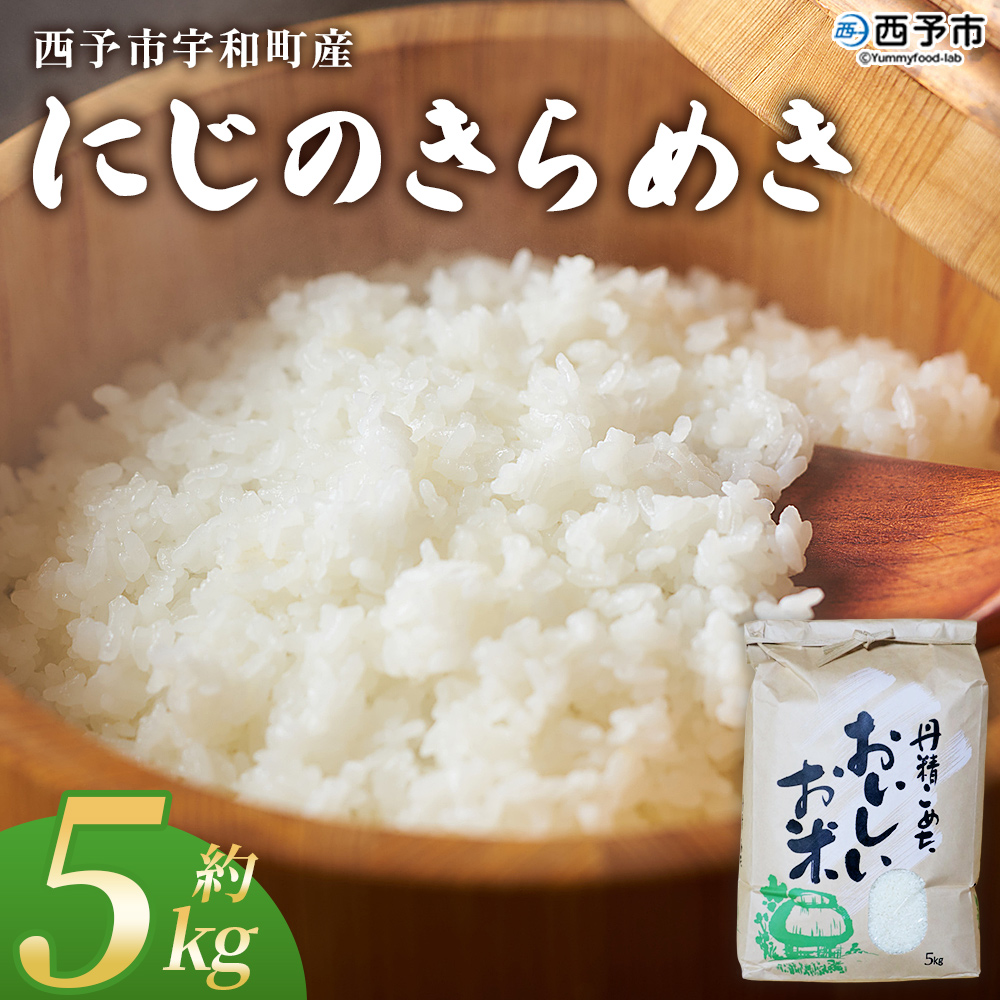 ＜にじのきらめき 約5kg＞ 5キロ ニジノキラメキ 米 お米 コメ こめ 白米 精米 やや大粒 ご飯 ライス 穀物 特産品 愛媛県産 西予市産 宇和町産 ファームNINOMIYA 愛媛県 西予市